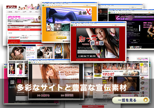 多彩なサイトと豊富な宣伝素材